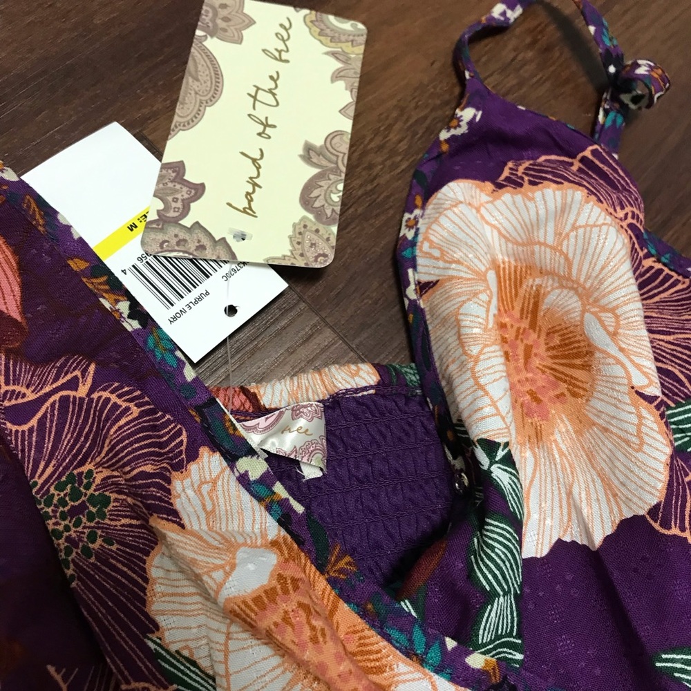 Band Of The Free Margaux Purple Mixed Floral Mini Dress NWT - Picture 5 of 11